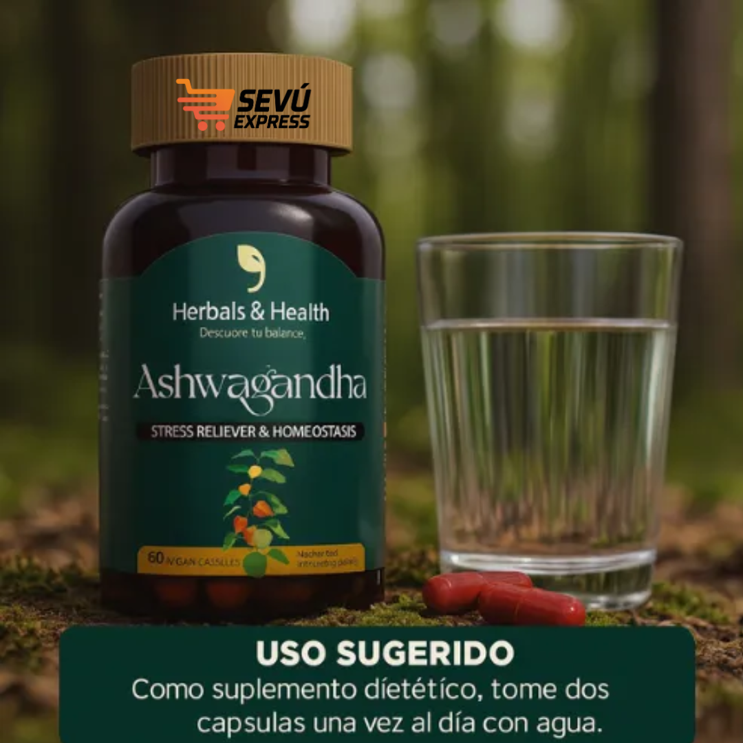 Ashwagandha 60 Cápsulas – Manejo Natural del Estrés y Bienestar Diario
