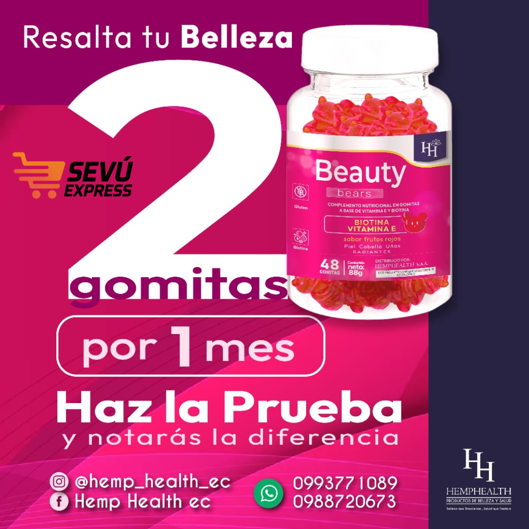 Gomitas de Biotina + Vitamina E – Cabello, Uñas y Piel más Fuertes