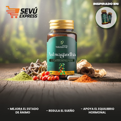 Ashwagandha 60 Cápsulas – Manejo Natural del Estrés y Bienestar Diario