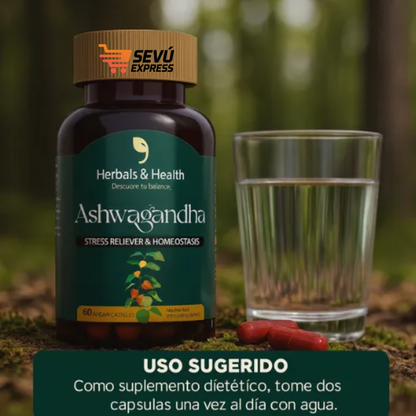 Ashwagandha 60 Cápsulas – Manejo Natural del Estrés y Bienestar Diario